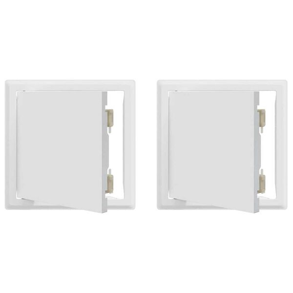 vidaXL Panel dostępu 2 pcs Biały 20 x 20 cm Stal