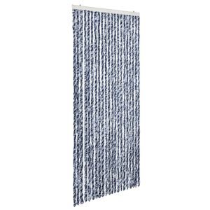 vidaXL Zasłona na owady, niebieski, szarość i biel, 90x220 cm, szenil