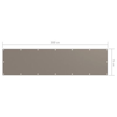 vidaXL Parawan balkonowy, kolor taupe, 75x300 cm, tkanina Oxford