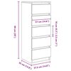 vidaXL Komoda z szufladami Betonowy Szary 37,5x35x99 cm Drewno klejone