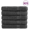 vidaXL Ręczniki premium, SOLUND, 25 szt., antracytowe, 100x200 cm, 600 g/m&sup2;