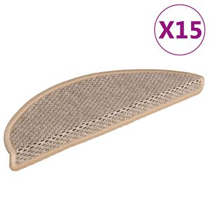 vidaXL Samoprzylepne nakładki na schody, 15 szt., 56x17x3 cm, beżowe