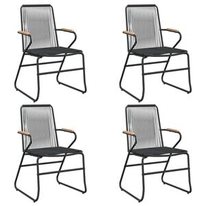 vidaXL Krzesła ogrodowe, 4 szt., czarne, 58x59x85,5 cm, rattan PVC