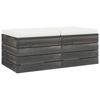 vidaXL Ogrodowe stołki z palet, 2 szt., z poduszkami, drewno sosnowe