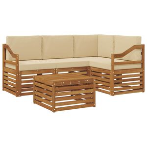 vidaXL Zestaw sof na zewnątrz z poduszką 5 pcs Naturalny i Beżowy