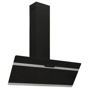 vidaXL Ścienny okap kuchenny, 90 cm, stal i hartowane szkło, czarny