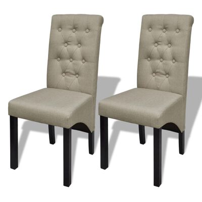 vidaXL Krzesła stołowe, 2 szt., beżowe, tkanina