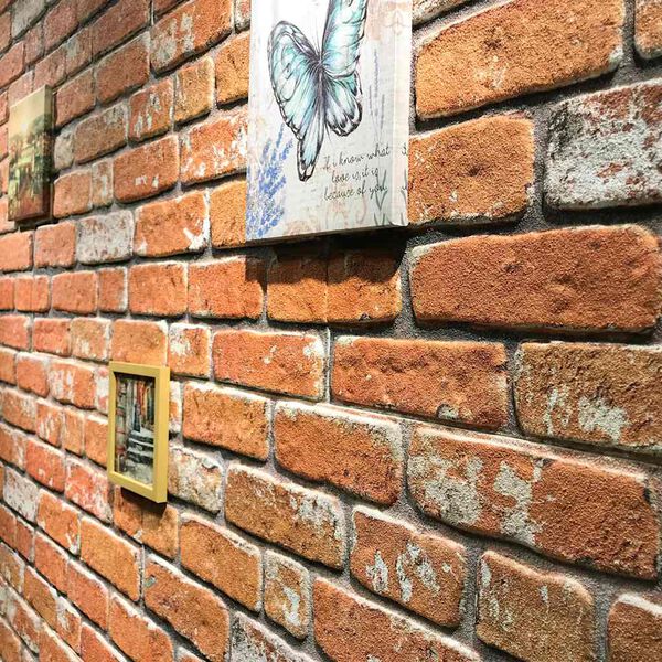 vidaXL Panele ścienne 3D, wzór jasnobrązowej cegły, 10 szt., EPS