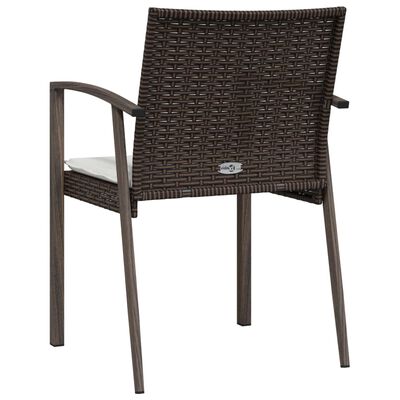 vidaXL Krzesła ogrodowe z poduszkami, 4 szt., brązowe, 56,5x57x83 cm