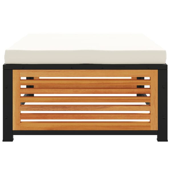 vidaXL Stołek ogrodowy z poduszką, 68x68x30 cm, drewno akacjowe