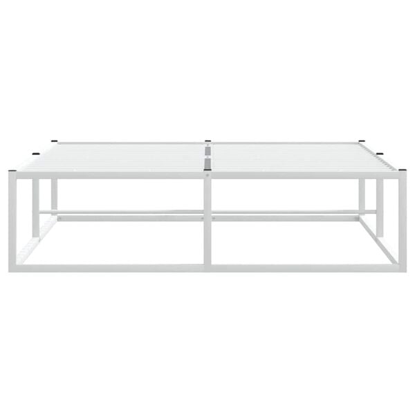 vidaXL Rama ł&oacute;żka bez materaca, biała, 120x200 cm, stal