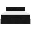 vidaXL Łóżko otomana z materacem, czarne, 140x200 cm, tkanina