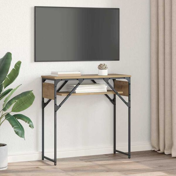 vidaXL StolikKonsolowy Dąb rzemieślniczy 75x30x75cm