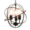 vidaXL Lampa wisząca, czarna, sferyczna, 3 żar&oacute;wki E27