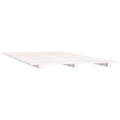 vidaXL Rama łóżka, biała, 140 x 190 cm, lite drewno sosnowe