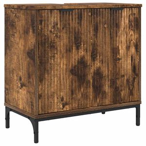 vidaXL Szafka pod umywalkę z drzwiami Dąb wędzony 60,5 x 33,5 x 61 cm