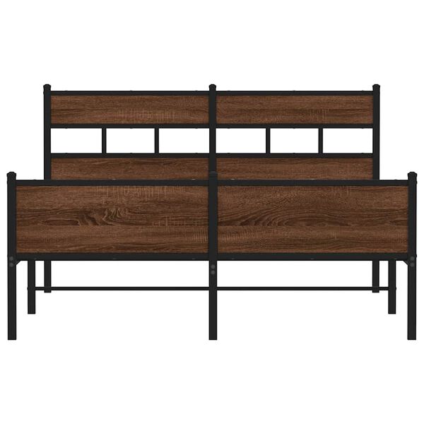 vidaXL Ł&oacute;żko bez materaca, brązowy dąb, 140x190 cm