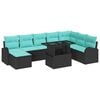 vidaXL Zestaw Sof na Ogr&oacute;d z przechowywaniem 9 pcs Czarny Polirattan