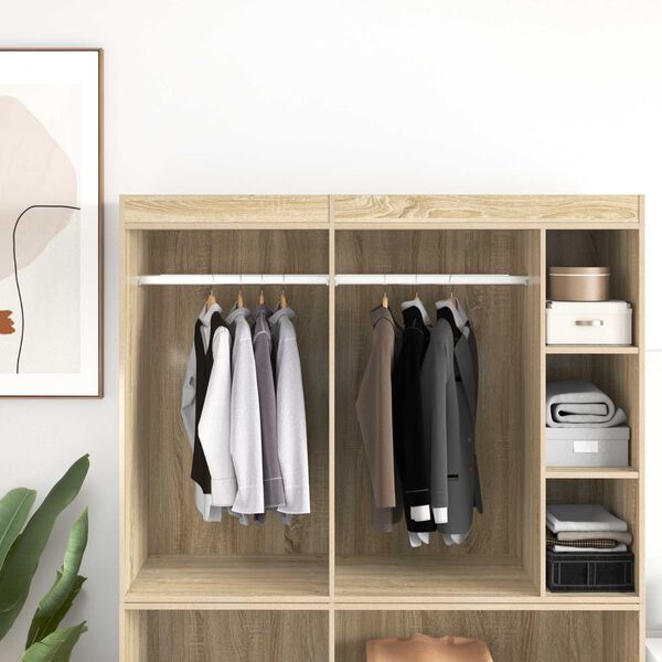 vidaXL Drążek do szafy 2 pcs Srebrny 764 x 15 x 29 mm Stop Aluminium