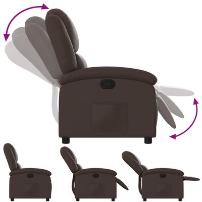vidaXL Fotel rozkładany, brązowy, sztuczna skóra