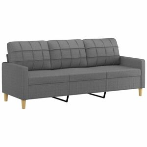 vidaXL Sofa 3-osobowa, ciemnoszara, 180 cm, tapicerowana tkaniną