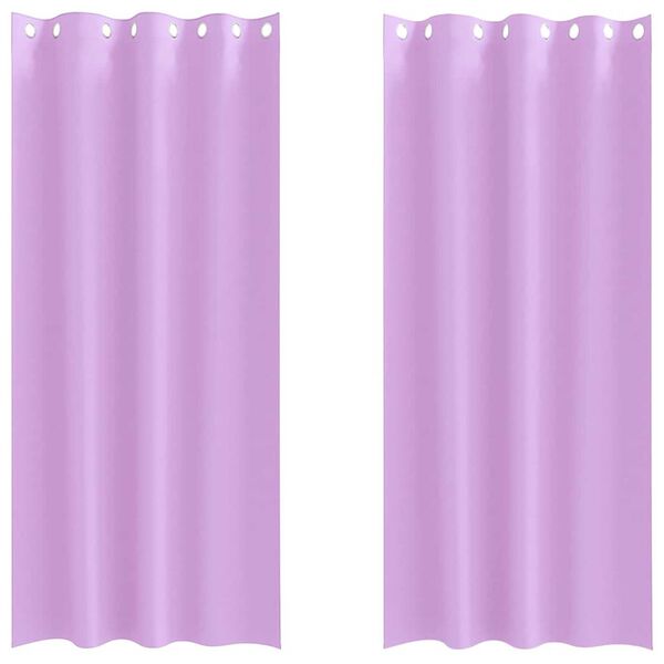 vidaXL Firany blackout z k&oacute;łkami 2 pcs Fioletowy 260 x 140 cm