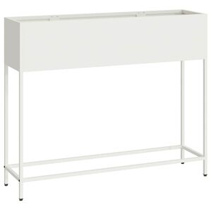 vidaXL Podwyższona doniczka ogrodowa Biały 100 x 26 x 82 cm Stal