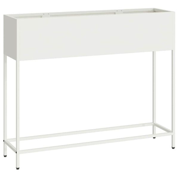 vidaXL Podwyższona doniczka ogrodowa Biały 100 x 26 x 82 cm Stal