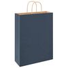 vidaXL Torby papierowe 250 szt. z uchwytami Niebieskie 32x12x42 cm