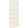 vidaXL Drzwi przesuwne, złote, 76x205 cm, przezroczyste szkło ESG