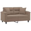 vidaXL 2-osobowa sofa z poduszkami, kolor taupe, 120 cm, mikrofibra
