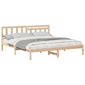 vidaXL Ramka ł&oacute;żka Brązowy 200 x 200 cm Lite drewno sosnowe