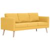 vidaXL Sofa 3-osobowa tapicerowana tkaniną, ż&oacute;łta