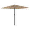 vidaXL Parasol ogrodowy z LED, stalowy słupek, brązowy, 248x248x248 cm