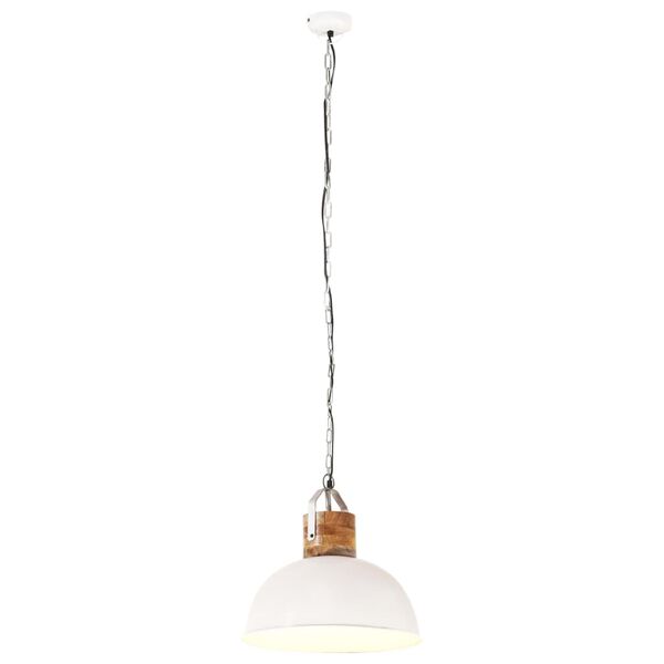 vidaXL Industrialna lampa wisząca, biała, okrągła, 42 cm, E27, mango