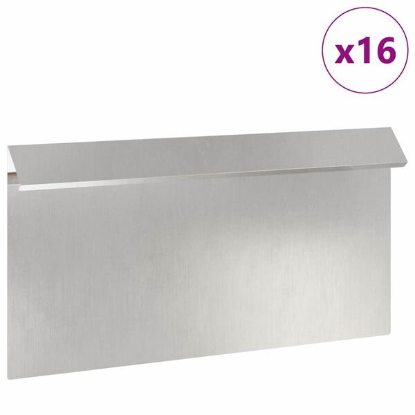 vidaXL Ogrodzenie ślimakowe 16 pcs Srebrny 50 x 3,5 x 25 cm