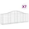 vidaXL Kosze gabionowe, 7 szt, 200x30x60/80 cm, galwanizowane żelazo
