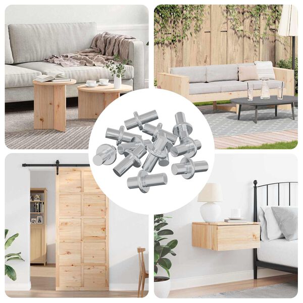 vidaXL Wieszak na p&oacute;łki 4500 pcs Srebrny 8,6 x 8,6 x 14,6 mm Stal