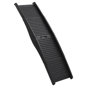 vidaXL Składana rampa dla ps&oacute;w, czarna, 153x40x12,5 cm, plastikowa