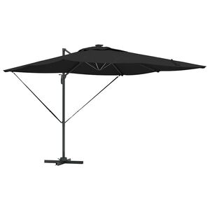 vidaXL Parasol plażowy Czarny 286 x 284 x 270 cm Aluminium i Poliester