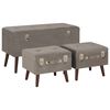 vidaXL Stołki ze schowkami, 3 szt., szare, aksamitne