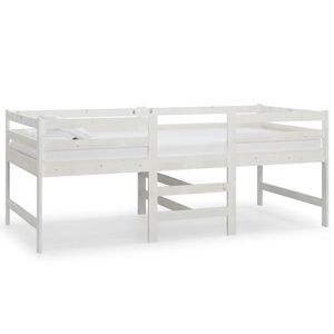vidaXL Rama ł&oacute;żka bez materaca, biała, 90x200 cm, lite drewno sosnowe