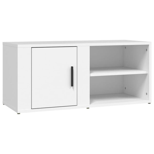 vidaXL Szafka pod TV, biała, 80x31,5x36 cm, materiał drewnopochodny