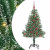 vidaXL Sztuczna choinka z śnieżnym pokryciem z lampkami LED 120 cm