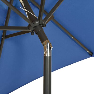vidaXL Parasol z lampkami LED, lazurowy, 200x211 cm, aluminium