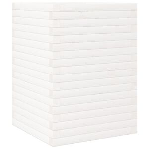 vidaXL Donica ogrodowa, biała, 50x50x68,5 cm, lite drewno sosnowe