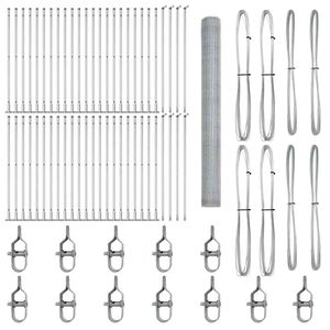 vidaXL Słupek ogrodzeniowy. Srebrny 100 x 1,4 m (siatka 25 mm) Stal