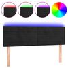 vidaXL Zagł&oacute;wek do ł&oacute;żka z LED, czarny, 144x5x78/88 cm, aksamit