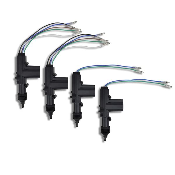 vidaXL Zamek centralny, 2 piloty i 4 silniki 12 V, uniwersalny