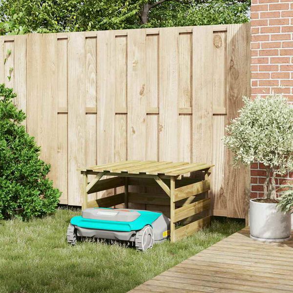 vidaXL Garaż dla kosiarki automatycznej Brązowy 84 x 80 x 56 cm